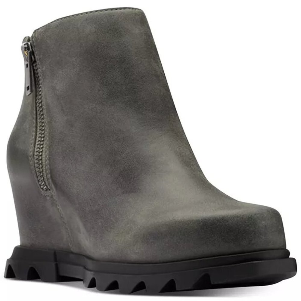 Sorel Black Joan of Artic Wedge III Zip Bootie Ankle Boots Shoes Multi Size NEW